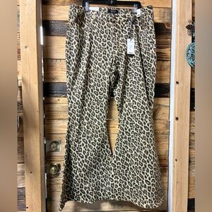 Judy Blue Leopard Print Flare Jeans